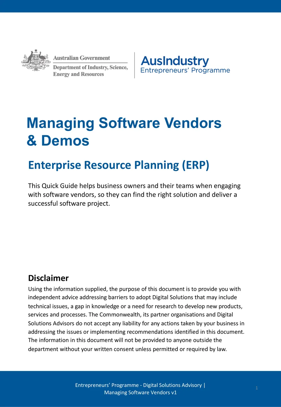 Quick guide: Managing Software Vendors and Demos
