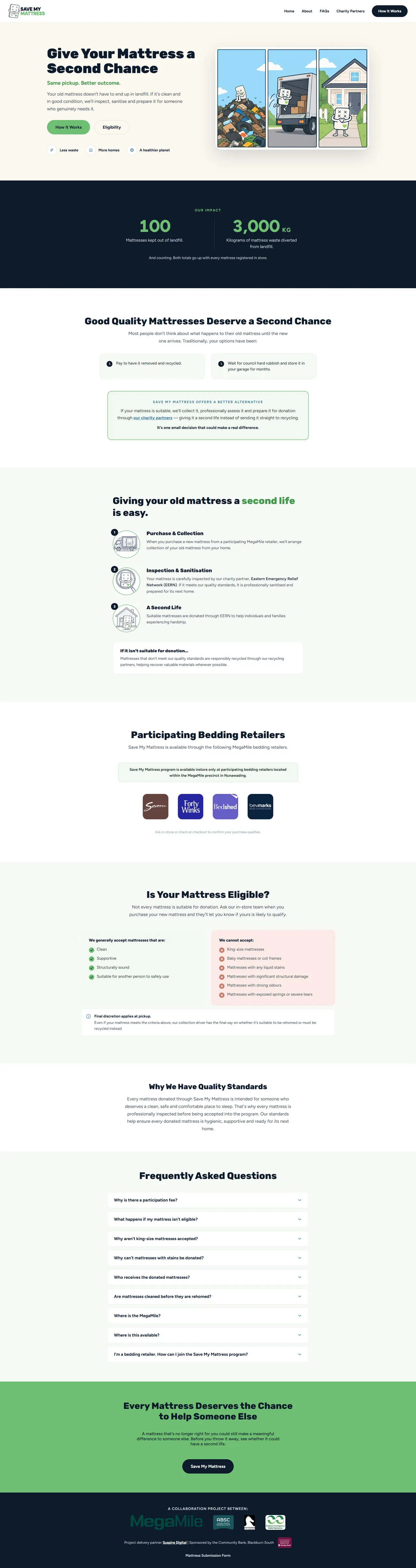 The Save My Mattress website: how it works, eligibility and the program's impact